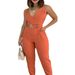 Women's Clothing Spot new women's v neck straps solid color jumpsuit jumpsuit_ecoleips.com