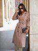 Elegant Double-Breasted Wool-Like Trench Coat – Belted Long Sleeve Blazer Coat For Women (S-XXL, 5 Classic Colors, Office To Evening Wear)_ecoleips.com