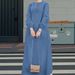 Women's Clothing Denim Maxi Dress With Button Front & Lantern Sleeves – Modest Loose Fit Casual Dress For Women (S-XL, Comfortable & Stylish)_ecoleips.com