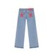 Retro Star Print Women's Jeans, Street Harajuku Style Loose-Fit Straight-Leg Casual Pants_ecoleips.com