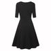 Women's Retro Style Round Neck Midi Dress Mid Sleeve Tie Waist Full Skirt Spring Summer Autumn Fashion Casual Dress_ecoleips.com