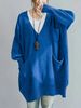 Women Plus Size Lightweight Breathable V Neck Oversized Knit Tunic Long Sleeve Multi Pockets Loose Knit Sweater_ecoleips.com