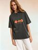 Retro Print Washed Loose T-shirt, Women's Casual Summer Top_ecoleips.com