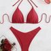 Women's Sexy High-Cut Bikini Set - Nylon Spandex Mix, Backless Design, Comfortable & Stylish Swimwear For Beach & Pool_ecoleips.com