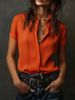 2026 Independent Site European American Cross-border Casual Short-sleeve Button-up Women's Shirt In All Colors_ecoleips.com