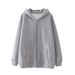 Unisex Cotton Blend Zip-Up Hoodie With Fleece Lining - Oversized Blank Casual Sweatshirt For Men & Women_ecoleips.com