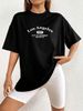 Women's Clothing Women's Casual Black T-Shirt Round Neck Short Sleeve Letter Print Simple Sports Top Style Loose Fit_ecoleips.com