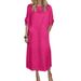Aria Basics Aria Basics New 2024 European And American Cross-Border Summer Style Loose Casual Solid Color Short Sleeve Cotton Linen Dress_ecoleips.com