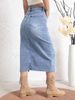 K Women's Half Skirt Denim Stretch Casual Distressed Simple Retro_ecoleips.com