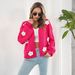 Aria Basics Aria Basics Heavy-duty Three-dimensional Embroidered Floral Lantern Sleeve Loose Knit Cardigan For Women, Autumn Winter, European_ecoleips.com