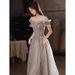Banquet Evening Dress Female 2025 New Spring One Shoulder Elegant Annual Meeting Host Fairy Temperament Birthday Dress_ecoleips.com