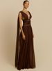 Mozision Deep V Neck Backless Sexy Maxi Dress Women Elegant Sleeveless Backless Bodycon Pleated Club Party Long Dress Female_ecoleips.com