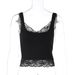 Women's Trendy Short Vest Top Sexy Lace Trim Versatile Solid Color European American Style Hot Girl Style_ecoleips.com