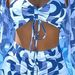 Women's Clothing Blue And White Geometric Print Drawstring Bikini Top Shorts Three Piece Set Holiday Style Sun Protection Cardigan Swimsuit_ecoleips.com