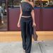 Women's Elegant Wide Leg Suit Bottoms Summer Side Strap Flowing Clothing For Women_ecoleips.com