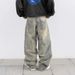 Women's Clothing Retro Flame Stitching Wide Leg Jeans Y2k Hip Hop Punk Raw Edge Embroidery Jeans_ecoleips.com