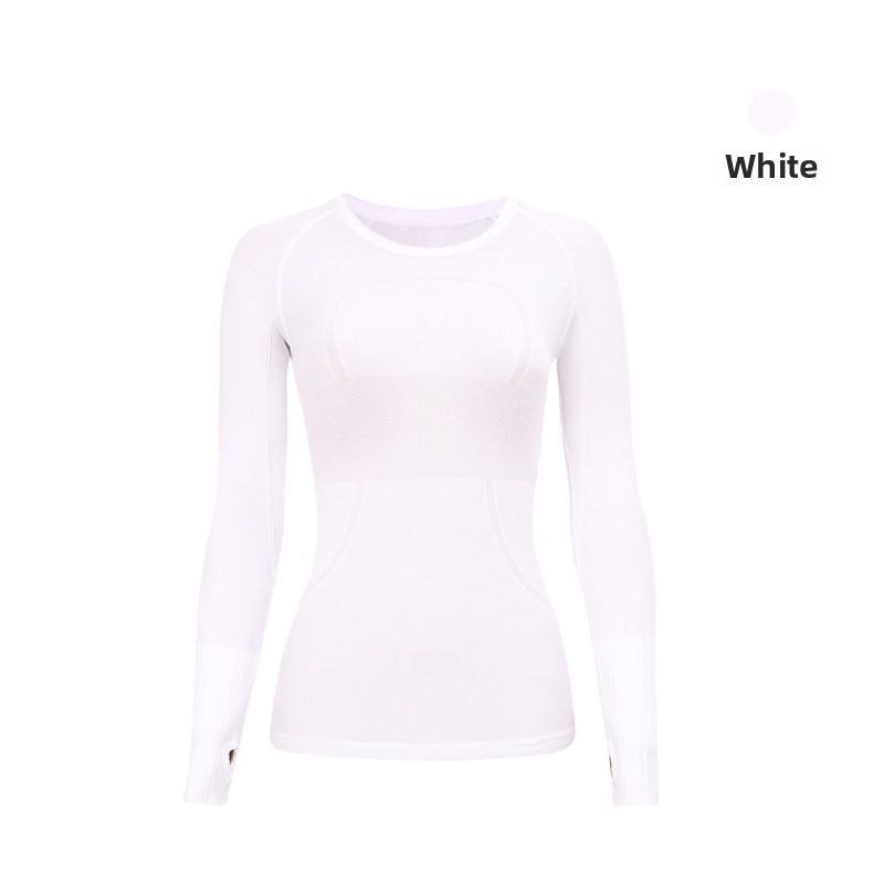 Women's Quick Drying Long Sleeve Sports Yoga T-Shirt Crew Neck Running Fitness Top Sweat Absorbing Bodysuit 1.0_ecoleips.com