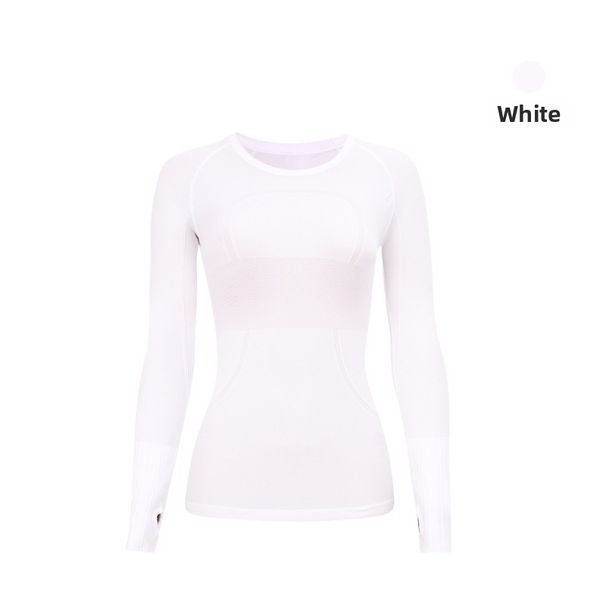Women's Quick Drying Long Sleeve Sports Yoga T-Shirt Crew Neck Running Fitness Top Sweat Absorbing Bodysuit 1.0_ecoleips.com