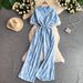 Women's Sexy V Neck Jumpsuit Single Breasted Slimming Printed Wide Leg Trousers Tie Waist Summer Romper_ecoleips.com
