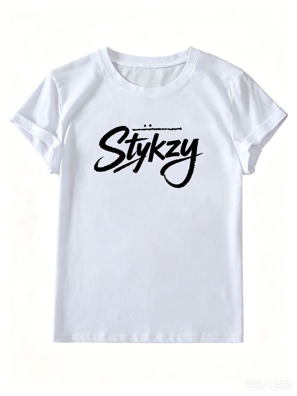 Minimalist Printed Women’s T-Shirt, Soft Crew Neck Short Sleeve Top, Versatile Spring Summer Daily Clothing_ecoleips.com
