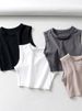 2024 Summer Vintage White Crop Tops Women Biker Black Punk Sexy Tank Top Korean Streetwear Cropped Sleeveless Top Feminino_ecoleips.com