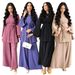 Women's Elegant Two Piece Set European American Style Cross Border Long Sleeved Solid Color Wide Leg Pants plus Size_ecoleips.com