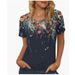 Women's Clothing New Round Neck Women's Round Neck Short Sleeve Letter 3 Printed Women's Shirt Casual Floral Printed Clothes_ecoleips.com