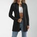 Textured Knit Blazer Cardigan – Longline Woven-Look Cover-Up With 3d Cable Stitch (White/Black, S-Xxl)_ecoleips.com