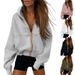 "Y2K Fashion Women's Zip-Up Hooded Sweatshirt With Pockets, Oversized Long Sleeve Jacket For Streetwear Casual Wear, Polyester Blend, Multiple Colors_ecoleips.com