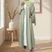 New Fashionable Lace Trimmed Cardigan Robe With Headscarf_ecoleips.com