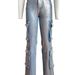 Women's Clothing Style Women's Fashion Stretch Denim Overalls With Multi Pockets Silver Processed Hot Item_ecoleips.com