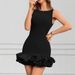 AC859 European And American New Style Sleeveless Backless Slim-fit Bodycon Sexy Fashion Solid Color Ruffle Dress_ecoleips.com