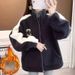 Fleece-Lined Sherpa Hoodie – Winter Pullover With Zip Front, Oversized Fit & Soft Plush Interior (White/Black/Pink/Khaki, S-XL)_ecoleips.com
