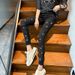 Stylish Rhinestone-Embellished Stretch Leggings - Faux Denim Design, High Waist, Skinny Fit, Comfortable & Versatile For Women_ecoleips.com