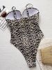 Women's Clothing Leopard Print Cutout One Piece Swimsuit Women's Bikini Export Style Shoulder Strap For Formal & Casual For Women_ecoleips.com
