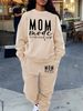 Women's Autumn And Winter Hip-hop Casual Street Letter Printed Round Neck Sports Shirt+sports Pants Warm Suit-647_ecoleips.com