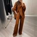 Women's Clothing Solid Color V Neck Single Breasted Slim Fitting Knitted Sweater Two Piece Set_ecoleips.com