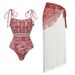 Women's Ethnic Tassel One Piece Swimsuit American Style Hot Selling Item Swimwear New_ecoleips.com