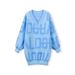Women's Embroidered Cardigan Sweater – Oversized V-Neck Knit Top With Letter Design For Autumn & Winter_ecoleips.com