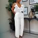 C8579 European And American Cross-Border Women's Summer New Fashion V-Neck Ruffle Strap Top High-Waisted Long Pants_ecoleips.com