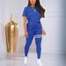 Women's round Neck Long Sleeve Two Piece Suit Summer Style Top And Trousers Set European And American Cross Border Spot Supply_ecoleips.com