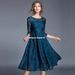 Aria Basics Aria Basics Cross-Border Spring Autumn European And American Plus Size Women's Clothing Three-Quarter Sleeve Slim Fit Mid-Length_ecoleips.com
