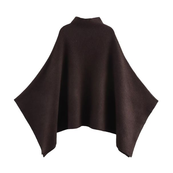 Aria Basics Aria Basics European And American Cross-border Clothing Wholesale: Women's Asymmetrical Knitted Cape Coat_ecoleips.com