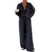 Relaxed Linen Blend Lounge Set, Oversized Long Sleeve Shirt And Wide Leg Pants Two-Piece Outfit For Comfortable Casual Wear_ecoleips.com