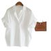 Retro Batwing Sleeve Shirt for Women Loose Fit Casual Blouse Oversized Classic Collar Breathable Summer Top Hong Kong Style_ecoleips.com