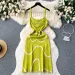 2024 Ladies Knitted Sheath Sundress Sleeveless Hotsweet Print Backless Slim Dress Fashion Elastic Beach Long Dress_ecoleips.com