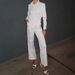 Women's Clothing Cross Border New Products Long Sleeved Lapel Backless Solid Color Straight Pants Two Piece Suit_ecoleips.com