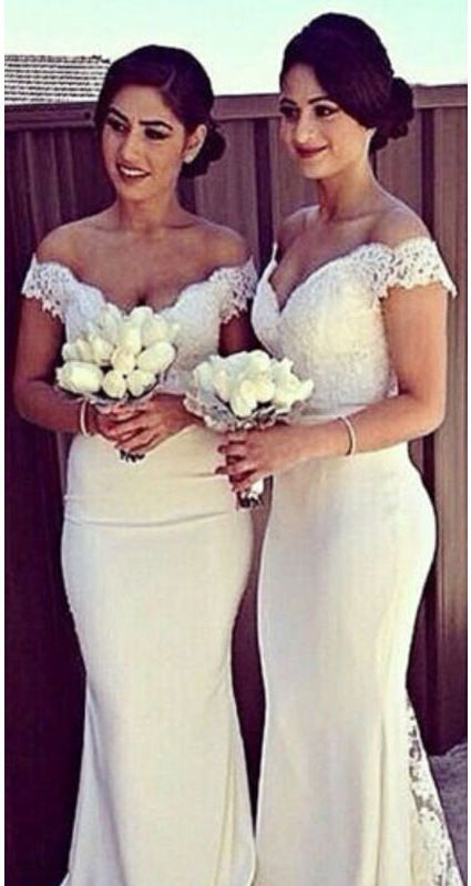 Elegant Long Lace Wedding Guest Dress – Floor-Length A-Line Gown With Train (White, S-XXL)_ecoleips.com