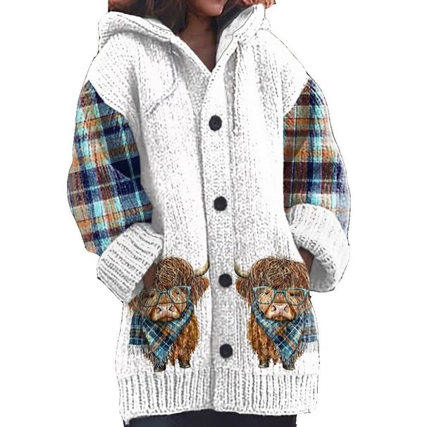 Women's Clothing Autumn And Winter Jacket Thickened Hooded Cardigan Sweater_ecoleips.com