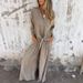 European And American Cross-Border 2025 Women's Clothing Commuting Long-Sleeve Shirt Casual Loose Pants Set Plus_ecoleips.com